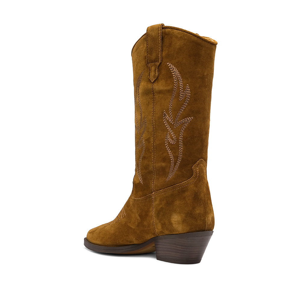 Bota Texana Mulher Camurça Camel