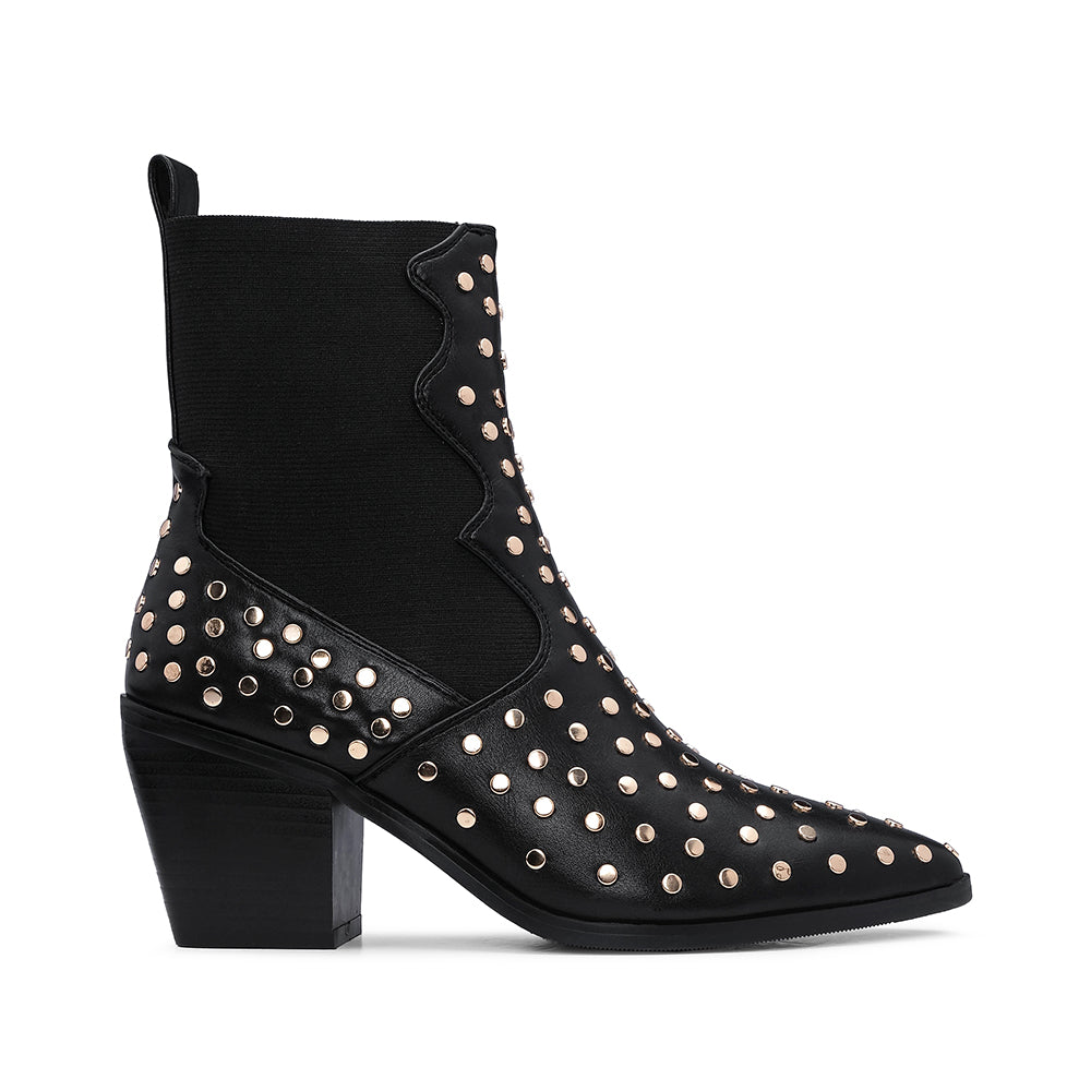 Botim Casual Mulher Pele Preto