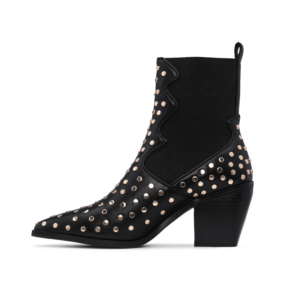 Botim Casual Mulher Pele Preto