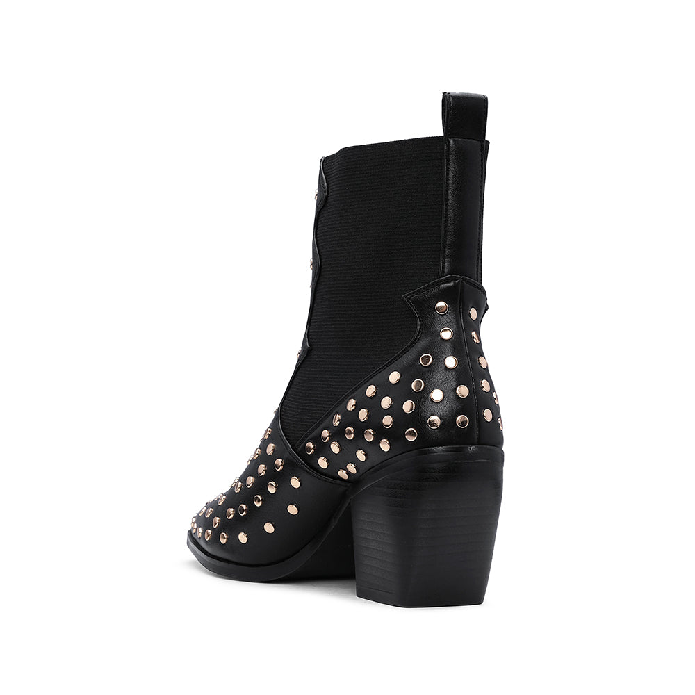 Botim Casual Mulher Pele Preto