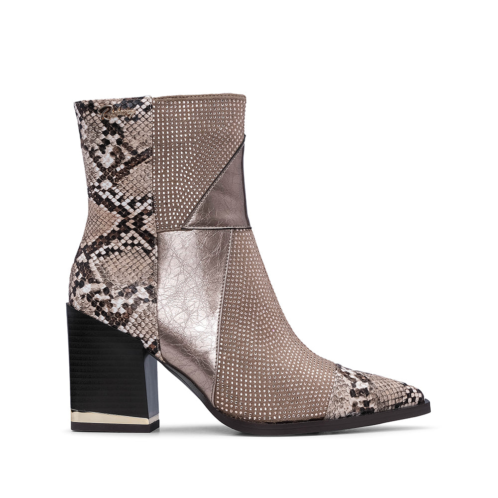 Botim Casual Mulher Animal Print Bege