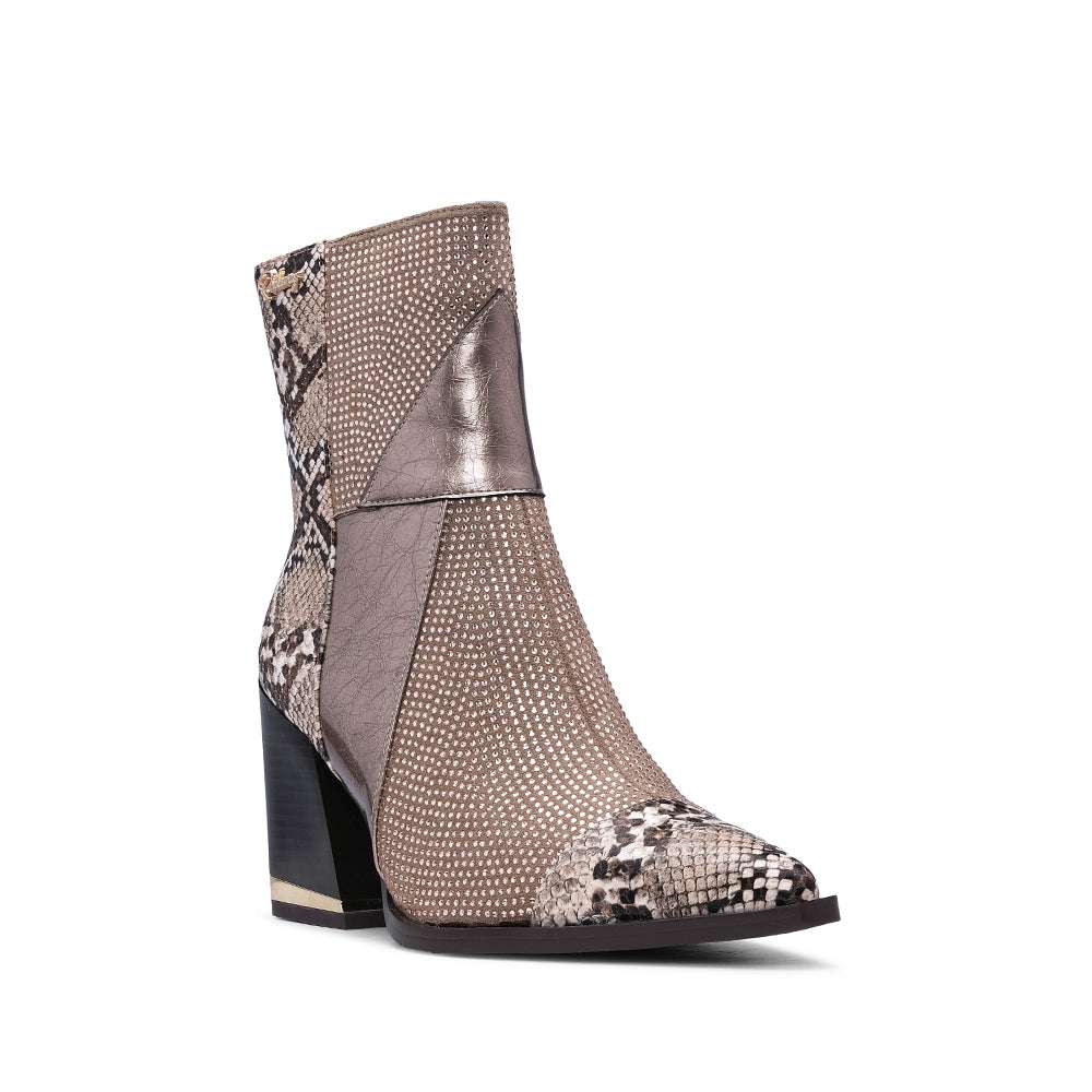 Botim Casual Mulher Animal Print Bege