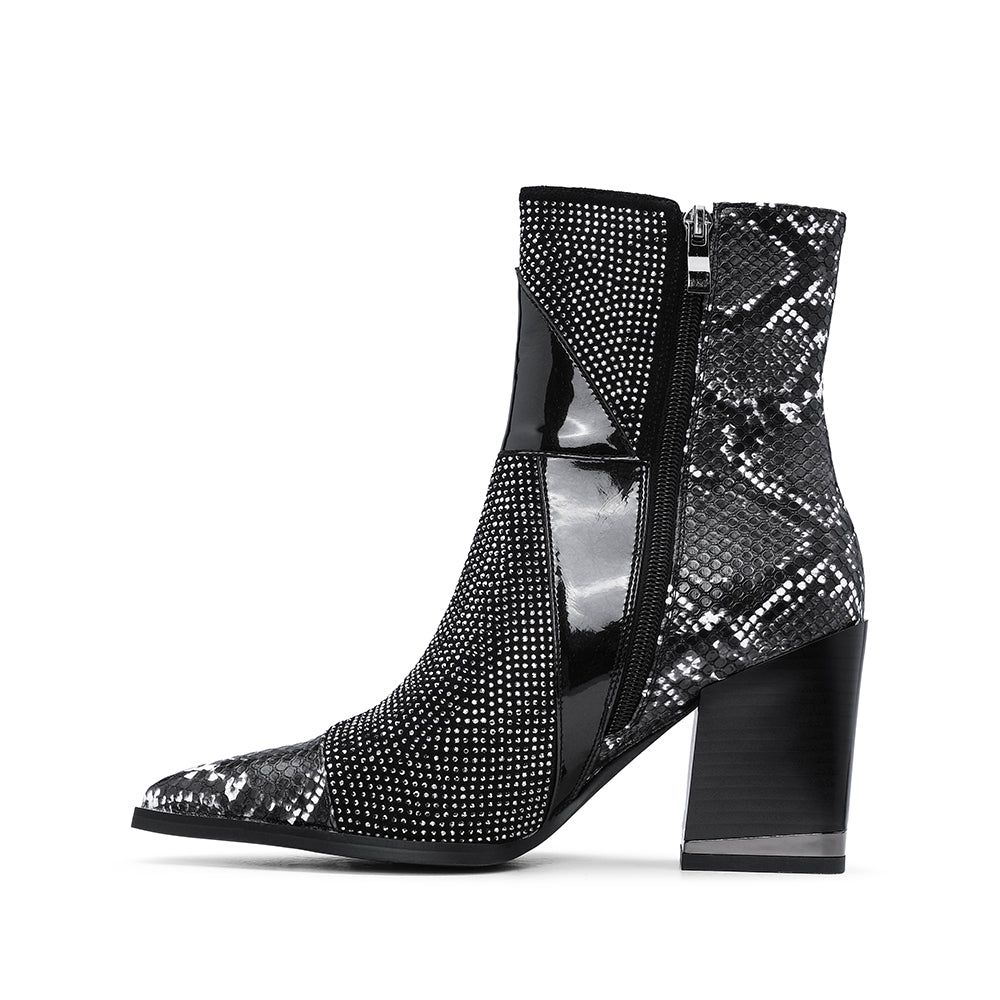 Botim Casual Mulher Animal Print Preto