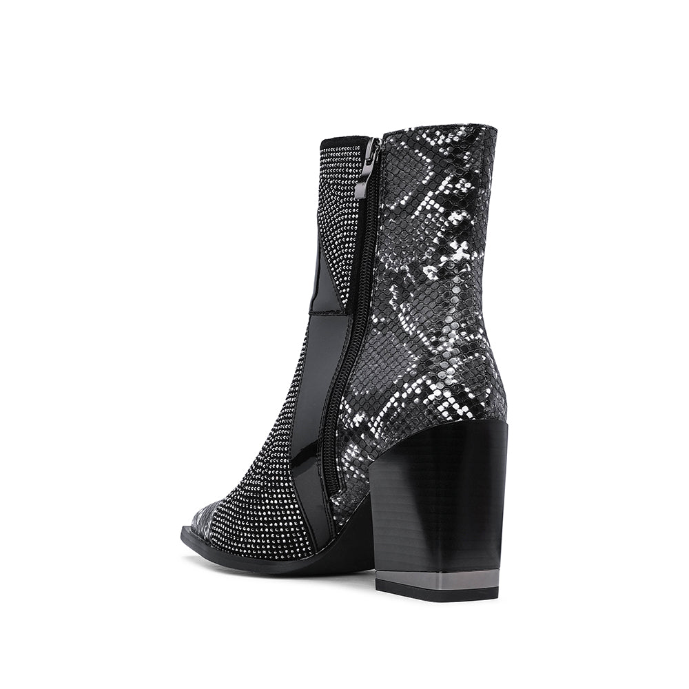 Botim Casual Mulher Animal Print Preto