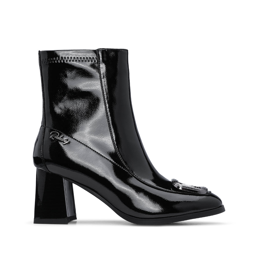 Botim Casual Mulher Verniz Preto