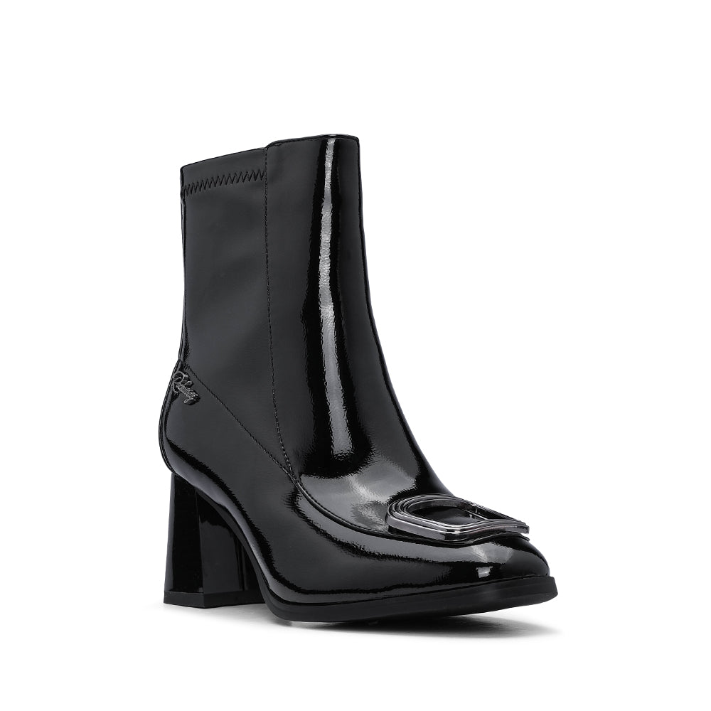Botim Casual Mulher Verniz Preto
