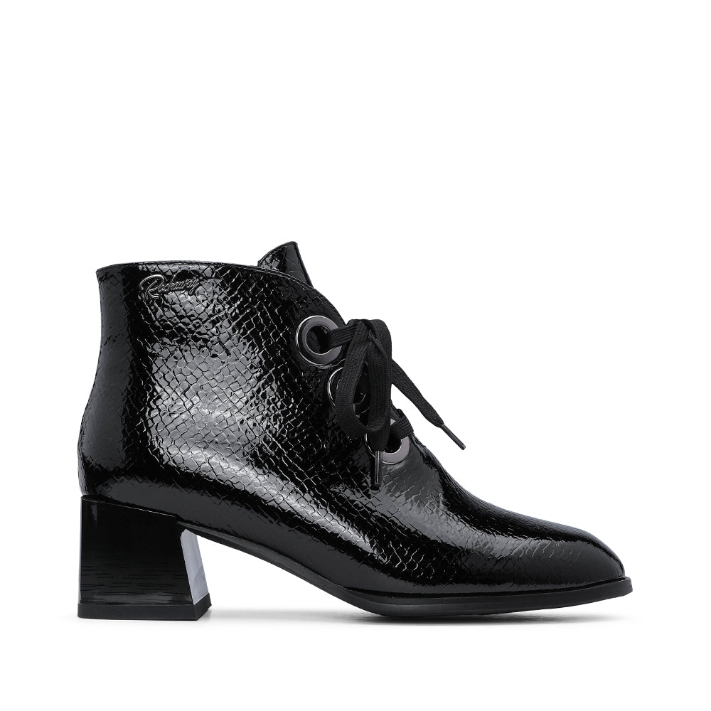 Botim Casual Mulher Verniz Preto