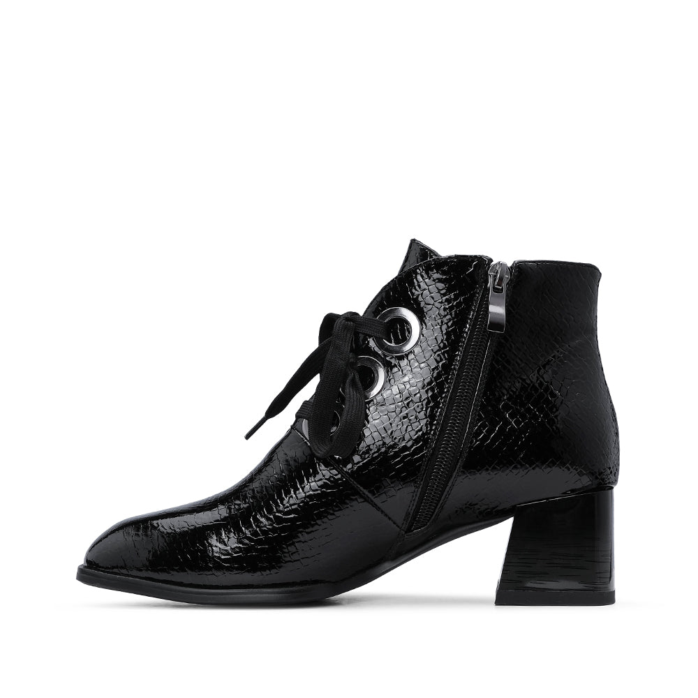 Botim Casual Mulher Verniz Preto