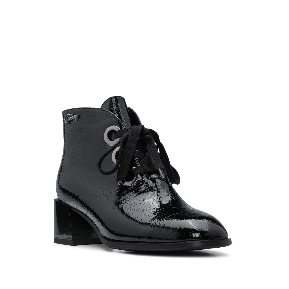 Botim Casual Mulher Verniz Preto