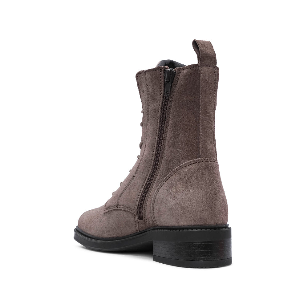 Bota Militar Mulher Camurça Taupe