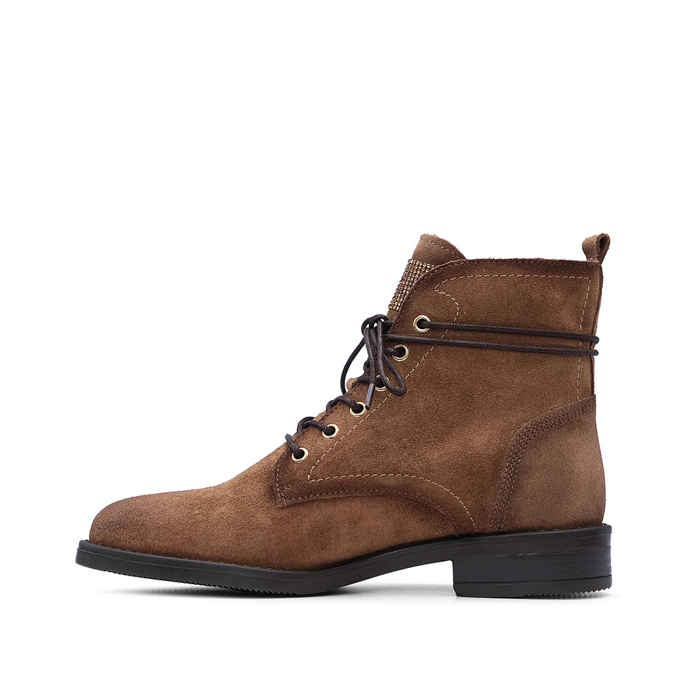 Botim Casual Mulher Camurça Camel