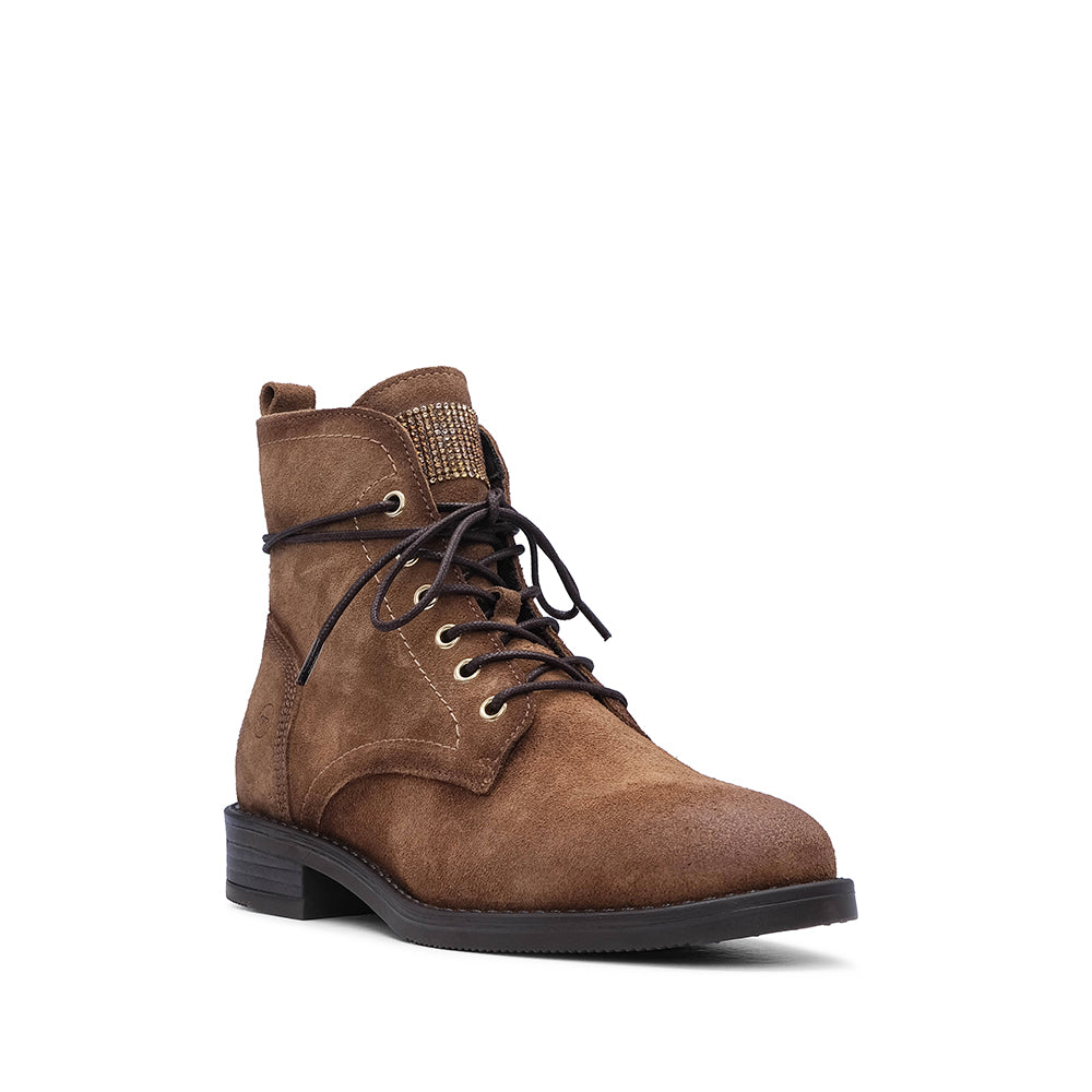 Botim Casual Mulher Camurça Camel