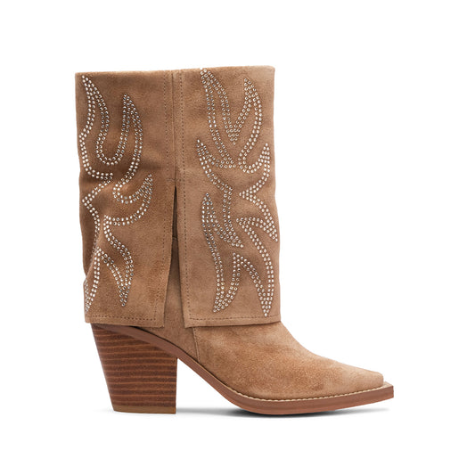 Bota Texana Mulher Camurça Bege