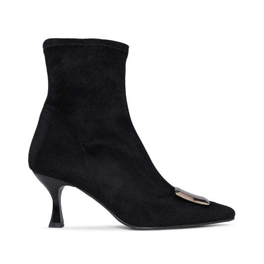 Bota Salto Médio Mulher Camurça Preto