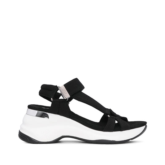 Sandália Salto Cunha Mulher Pele Sintética Preto