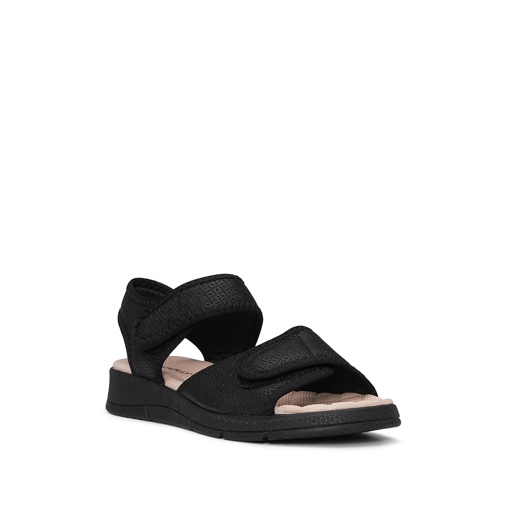Sandália Salto Raso Mulher Gravado Preto