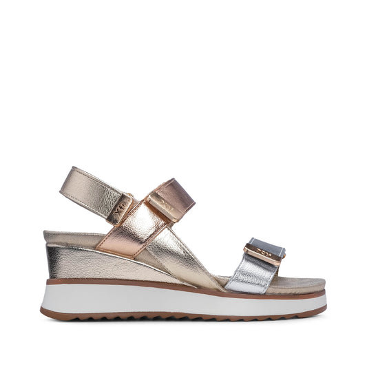 Sandália Salto Cunha Mulher Dourado