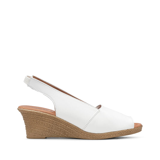 Sandália Salto Cunha Mulher Pele Branco
