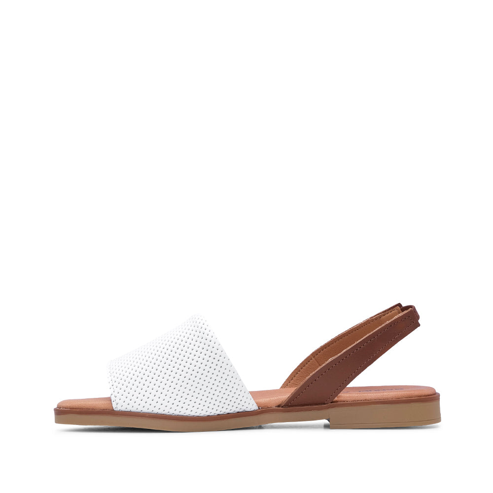 Sandália Salto Raso Mulher Gravado Branco