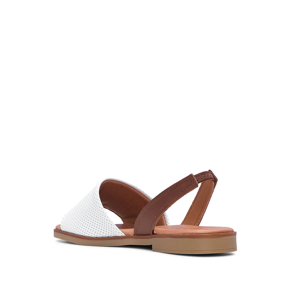 Sandália Salto Raso Mulher Gravado Branco