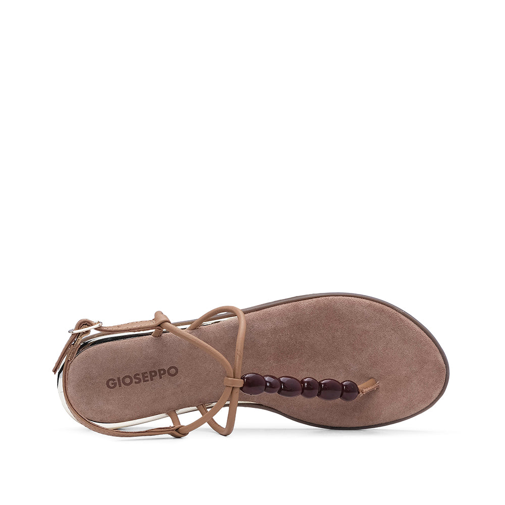 Sandália Salto Raso Mulher Camel