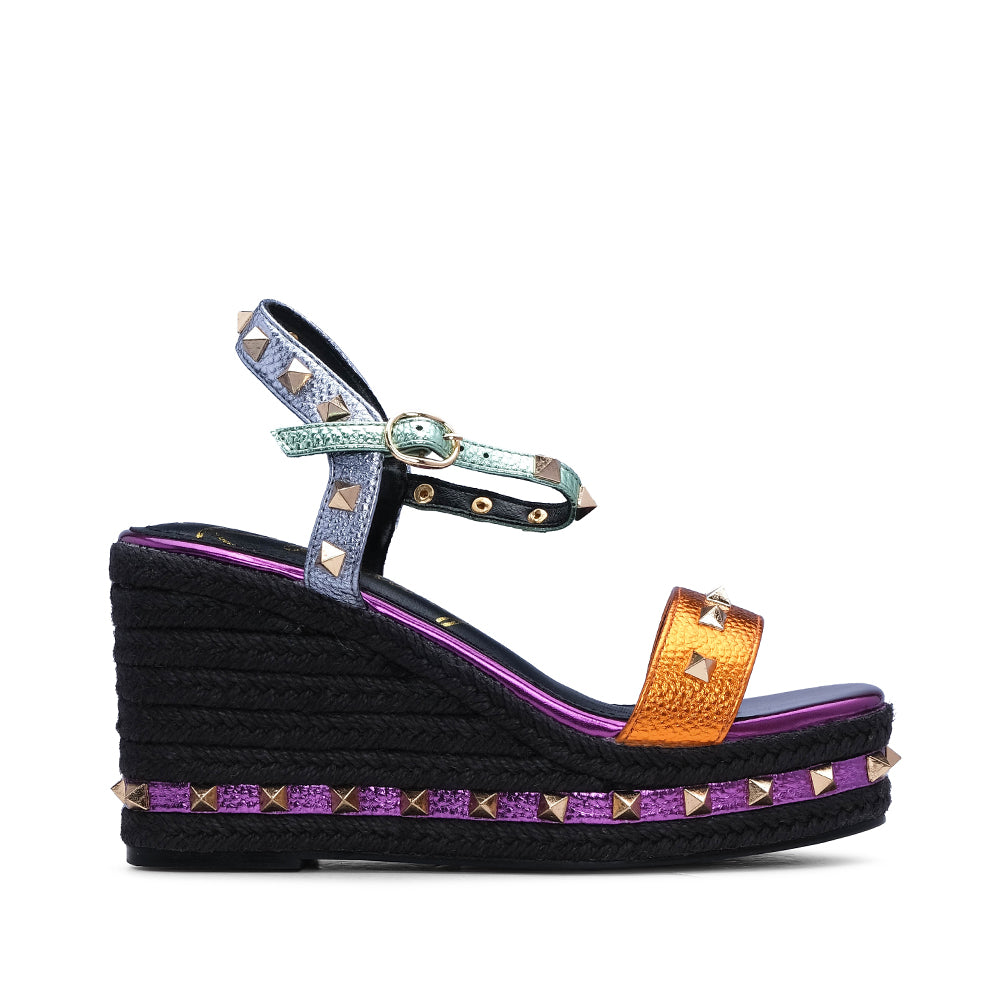 Sandália Salto Cunha Mulher Multicolor