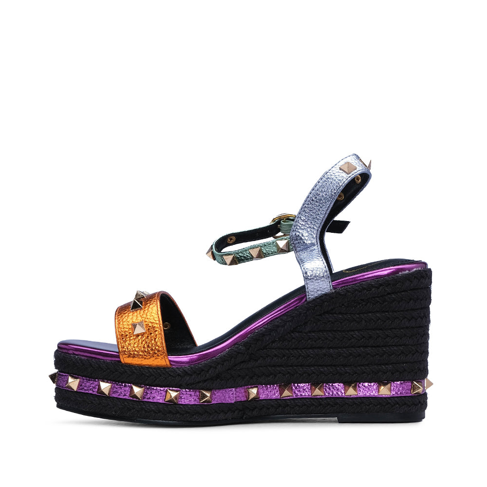 Sandália Salto Cunha Mulher Multicolor