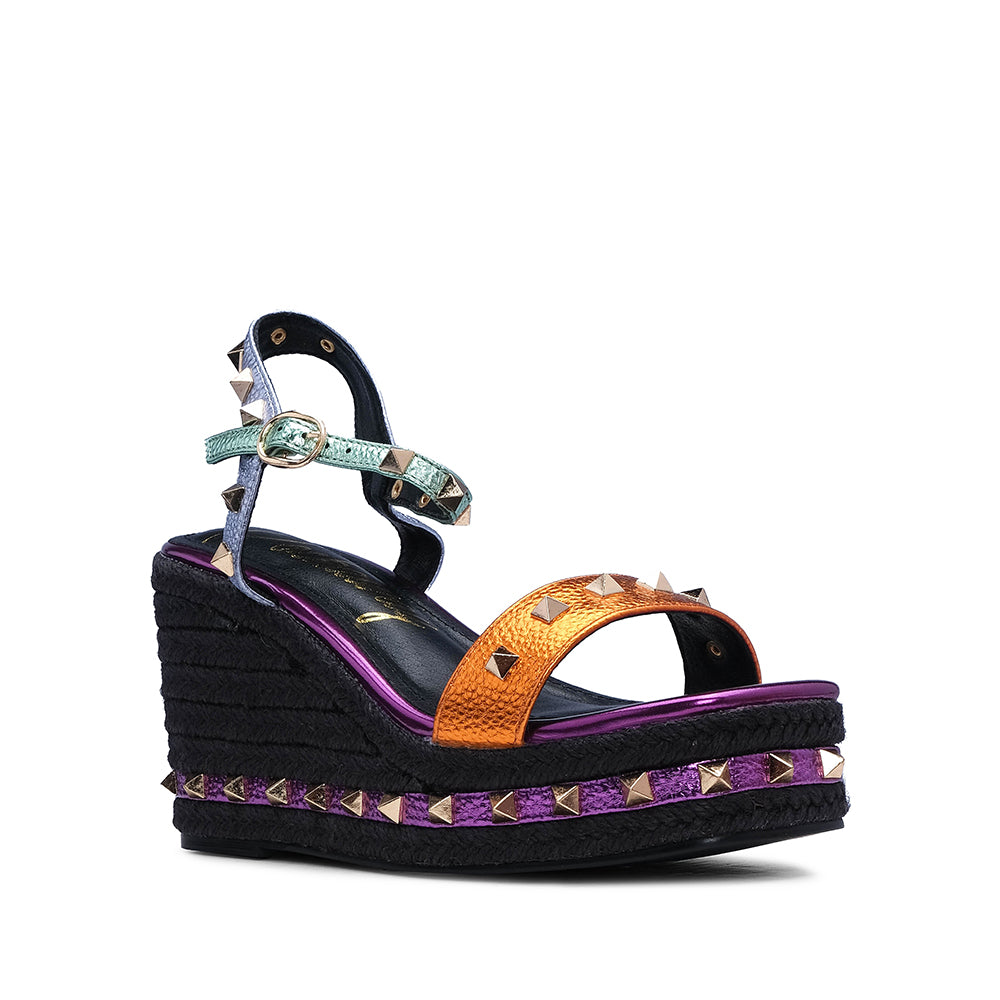 Sandália Salto Cunha Mulher Multicolor
