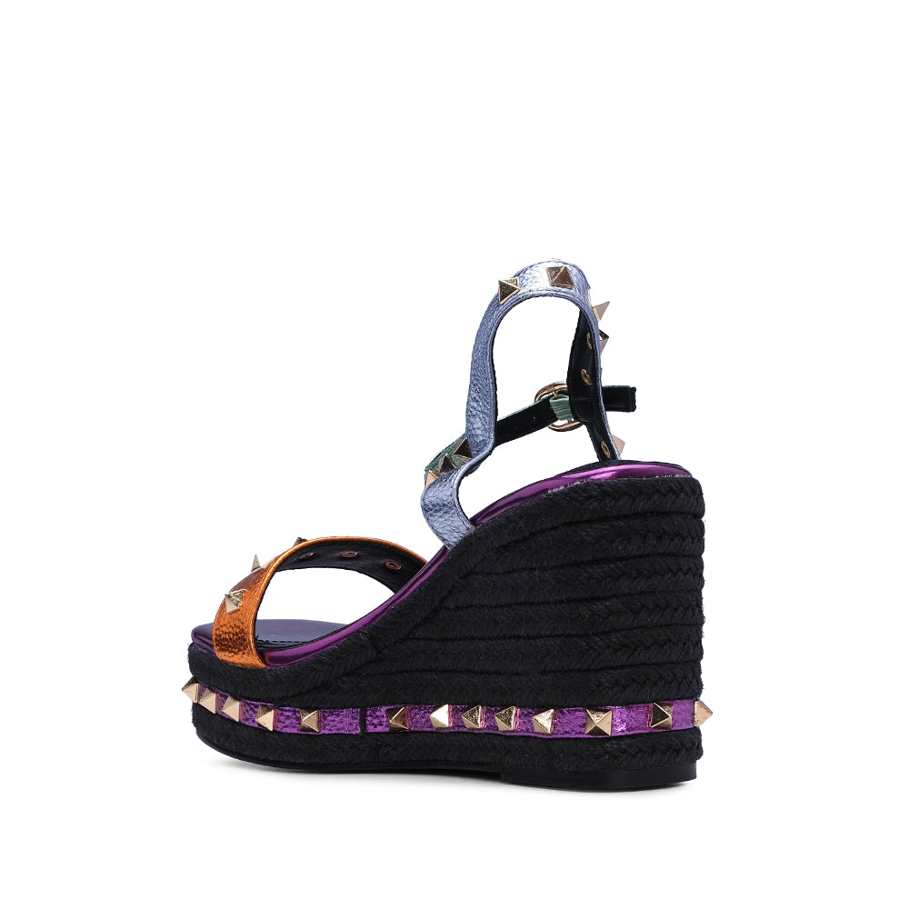 Sandália Salto Cunha Mulher Multicolor