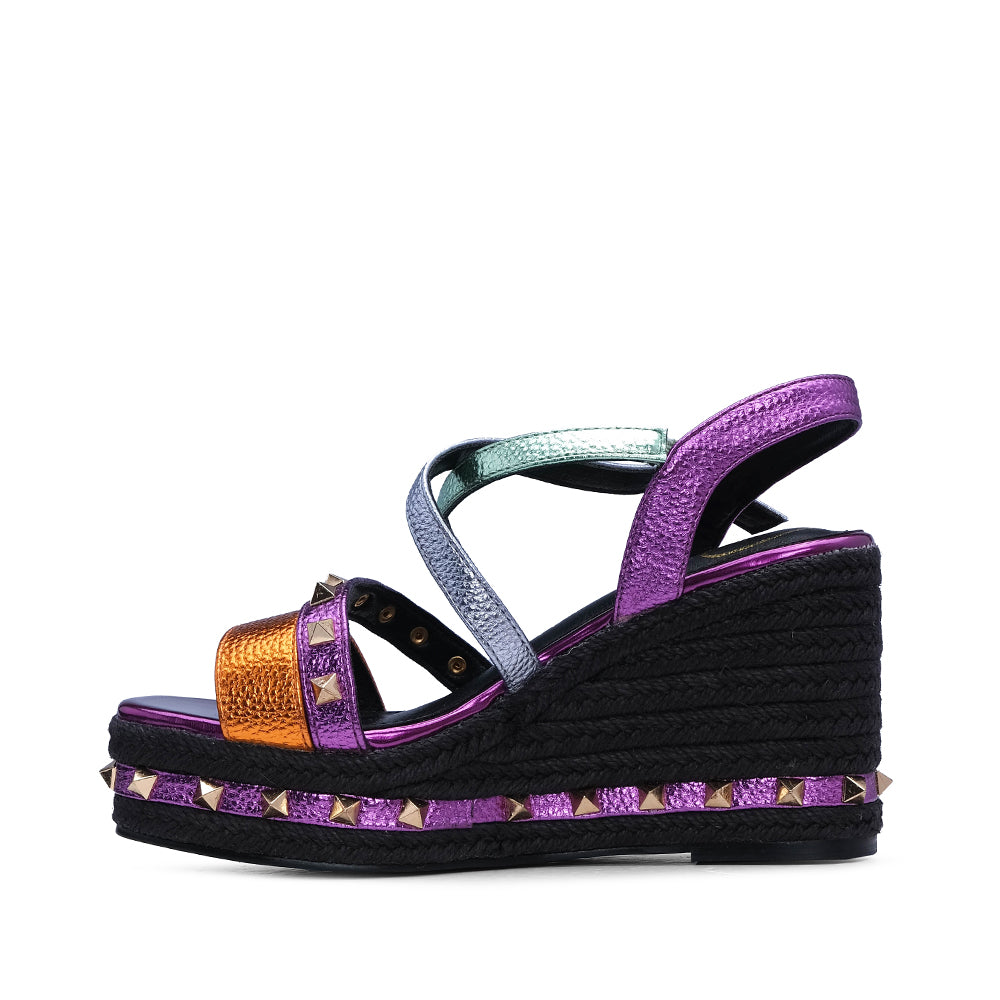 Sandália Salto Cunha Mulher Roxo