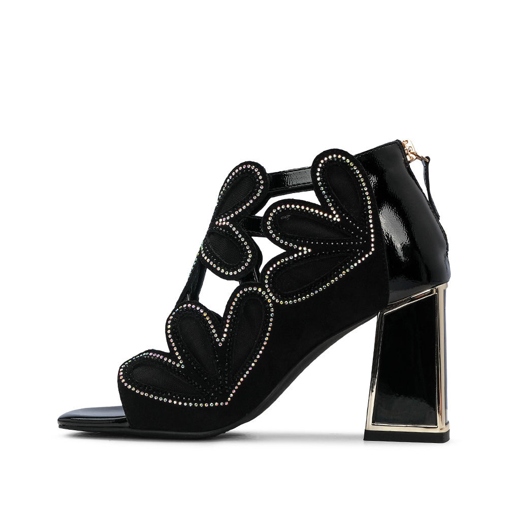 Sandália Salto Alto Mulher Verniz Preto