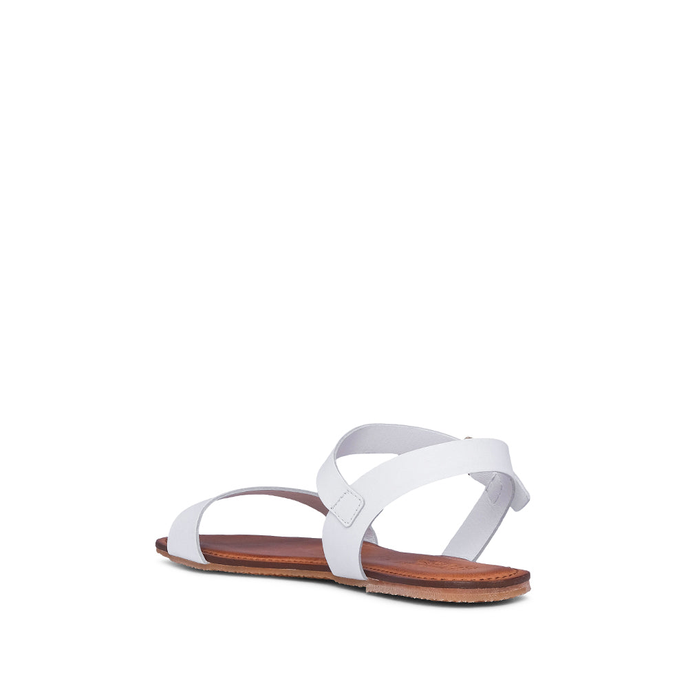 Sandália Salto Raso Mulher Pele Branco