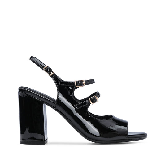 Sandália Salto Alto Mulher Verniz Preto