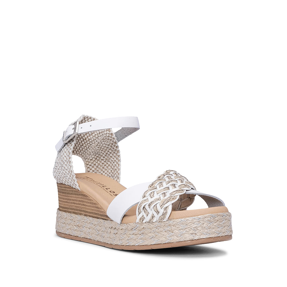 Sandália Salto Cunha Mulher Pele Branco