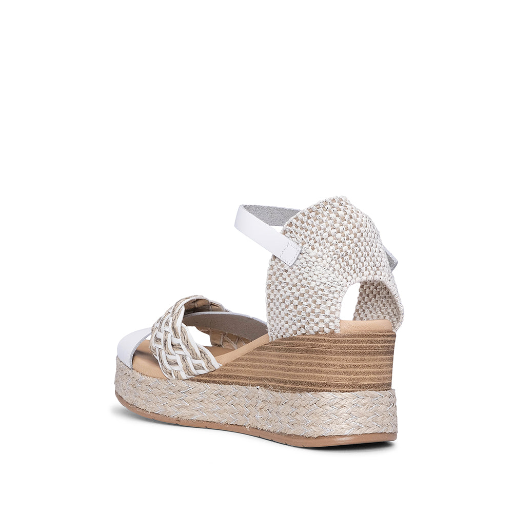 Sandália Salto Cunha Mulher Pele Branco