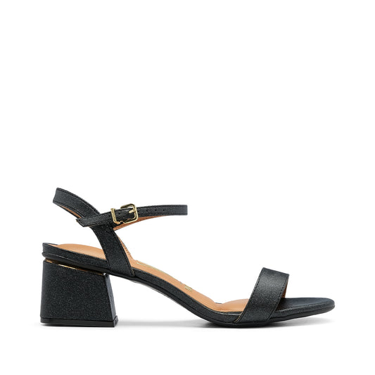 Sandália Salto Médio Mulher Sintético Preto