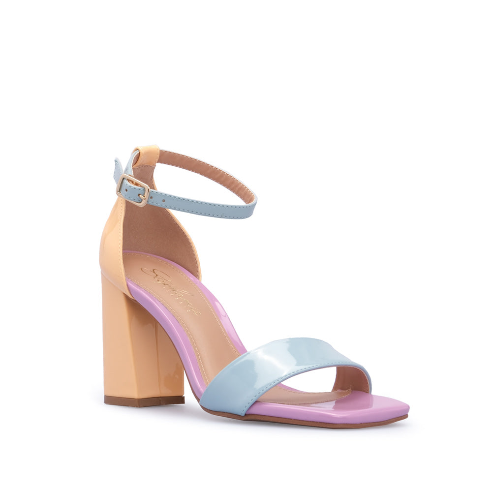 Sandália Salto Alto Mulher Verniz Multicolor