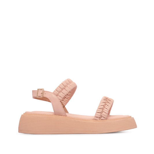 Sandália Salto Raso Mulher Pele Sintética Rosa