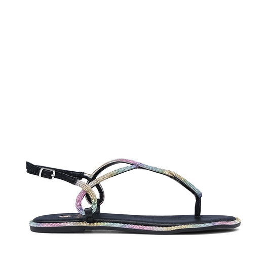 Sandália Salto Raso Mulher Pele Multicolor