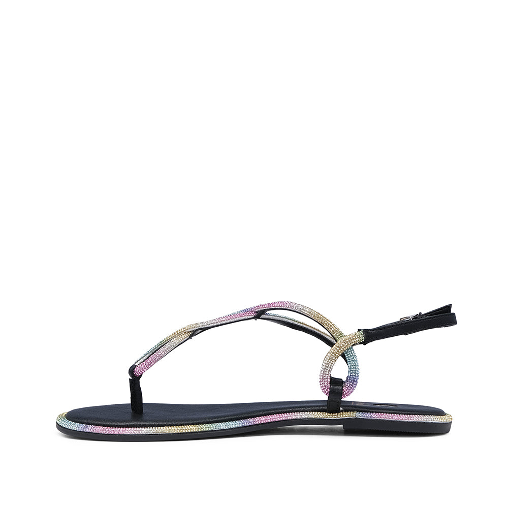 Sandália Salto Raso Mulher Pele Multicolor