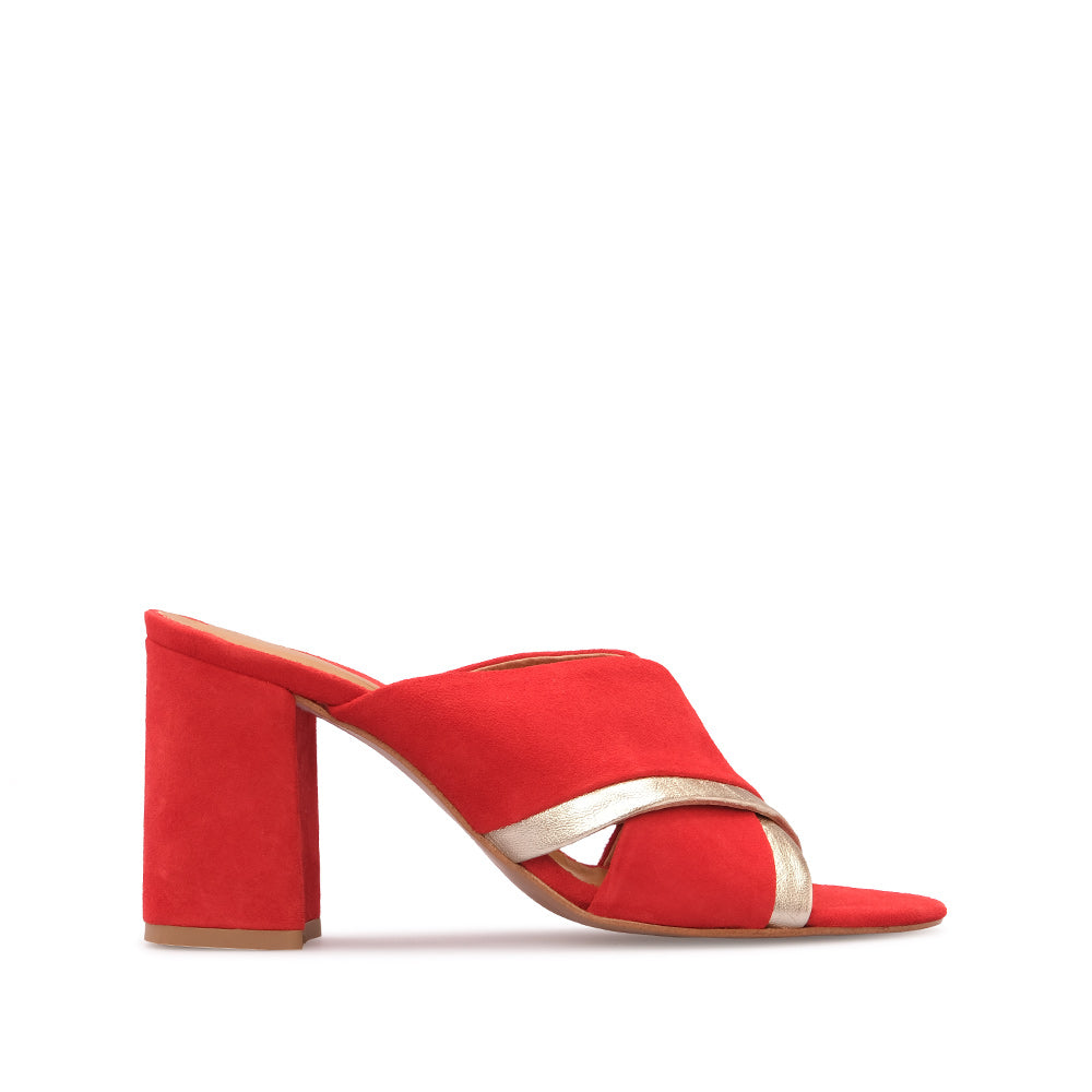 Soca Salto Alto Mulher Camurça Vermelho