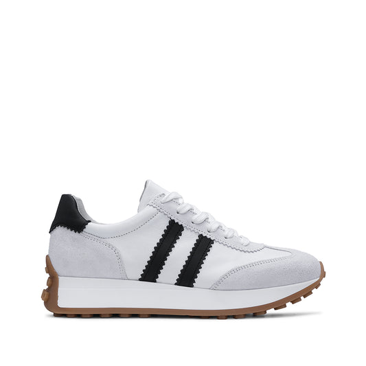 Sapatilha Casual Mulher Pele Branco E Preto