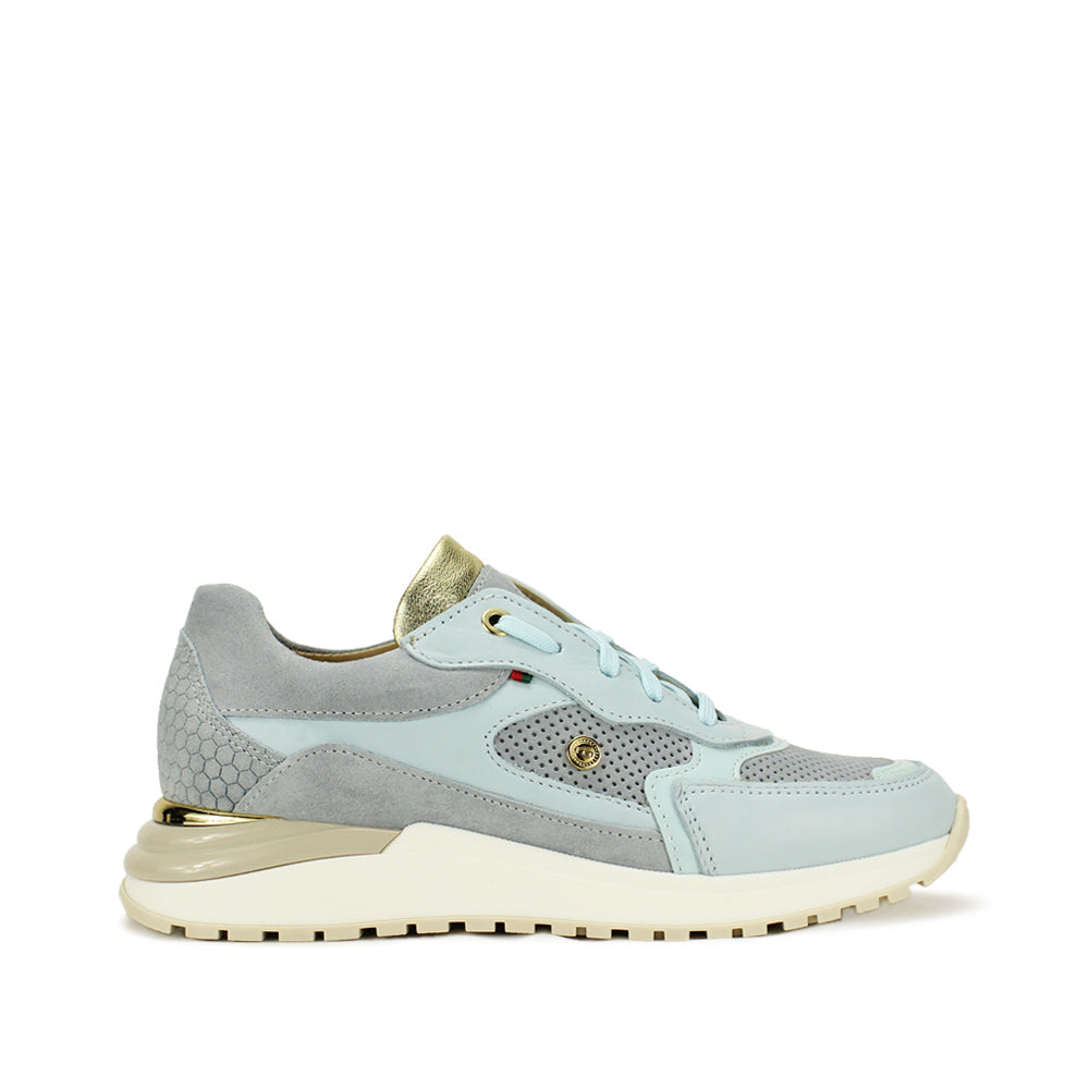 Sapatilha Casual Mulher Camurça Azul Celeste