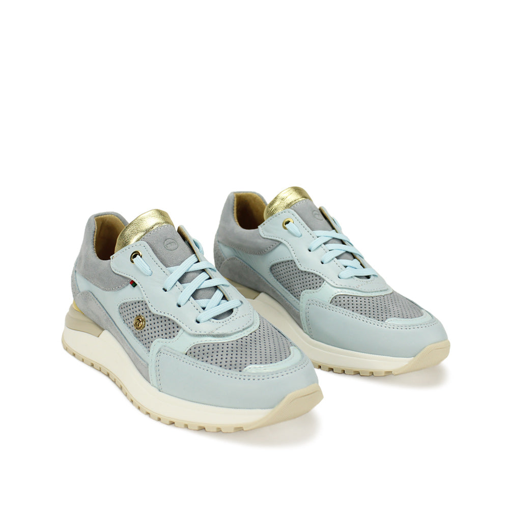 Sapatilha Casual Mulher Camurça Azul Celeste