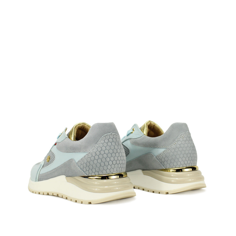 Sapatilha Casual Mulher Camurça Azul Celeste