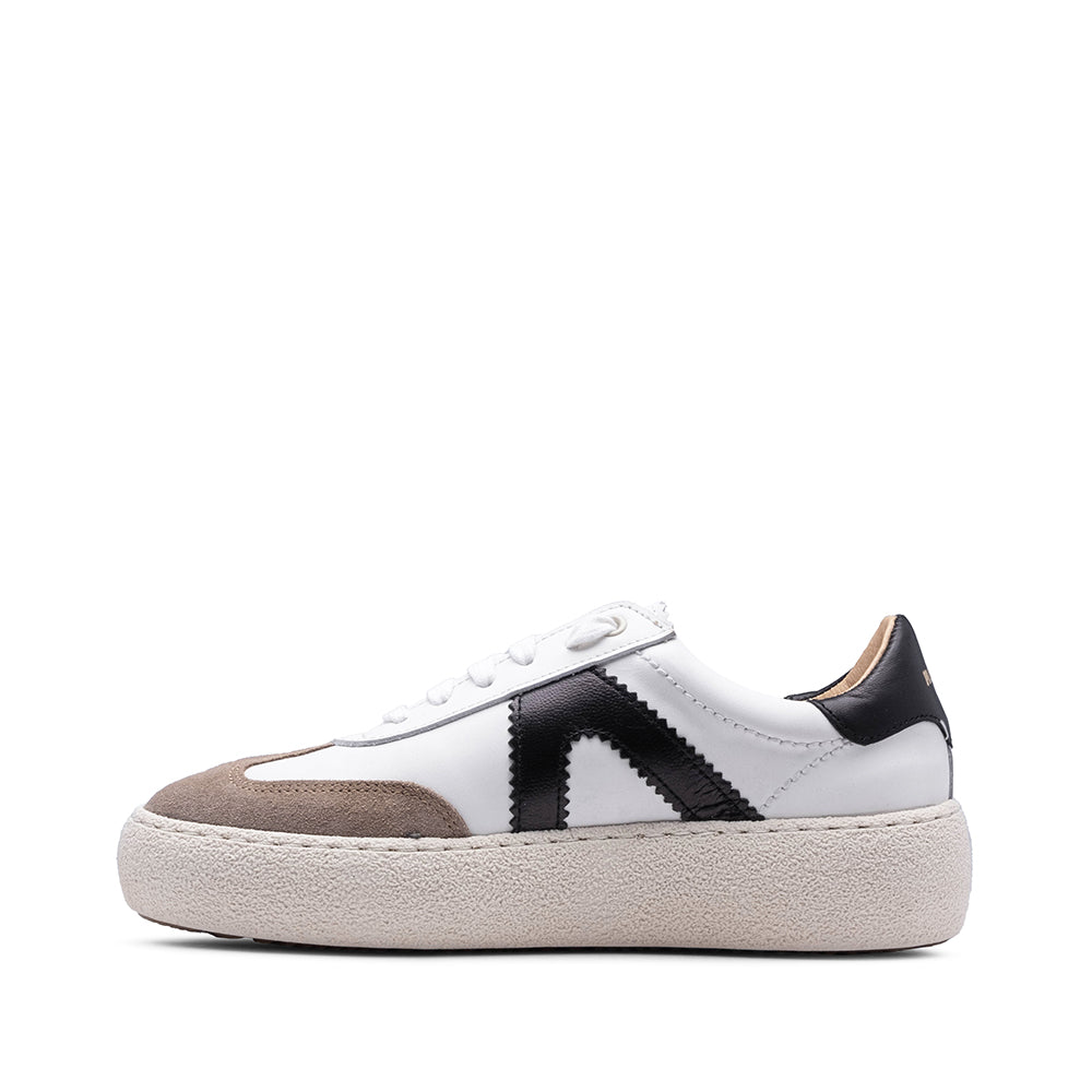 Sapatilha Casual Mulher Pele Branco E Preto