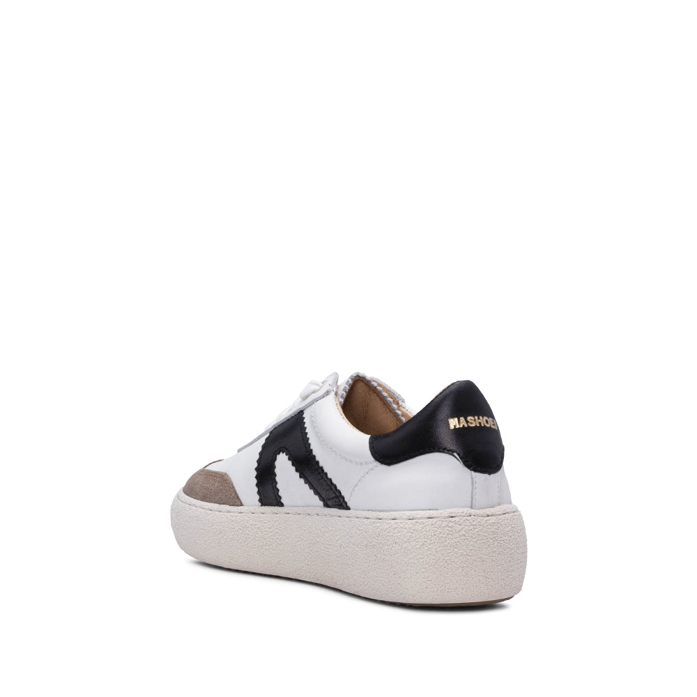 Sapatilha Casual Mulher Pele Branco E Preto