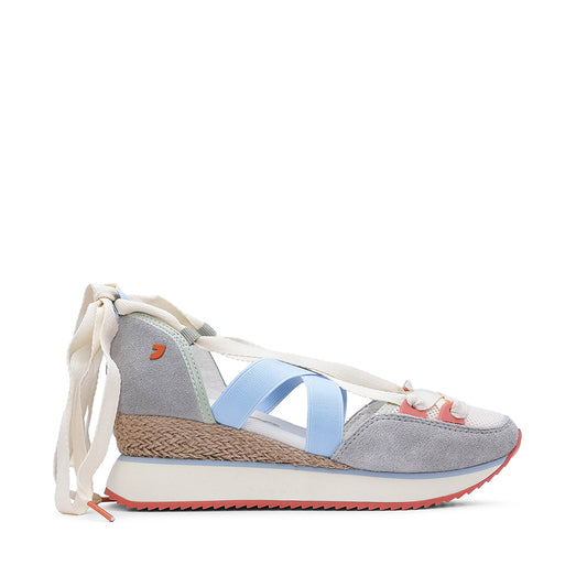 Sapatilha Salto Cunha Mulher Azul