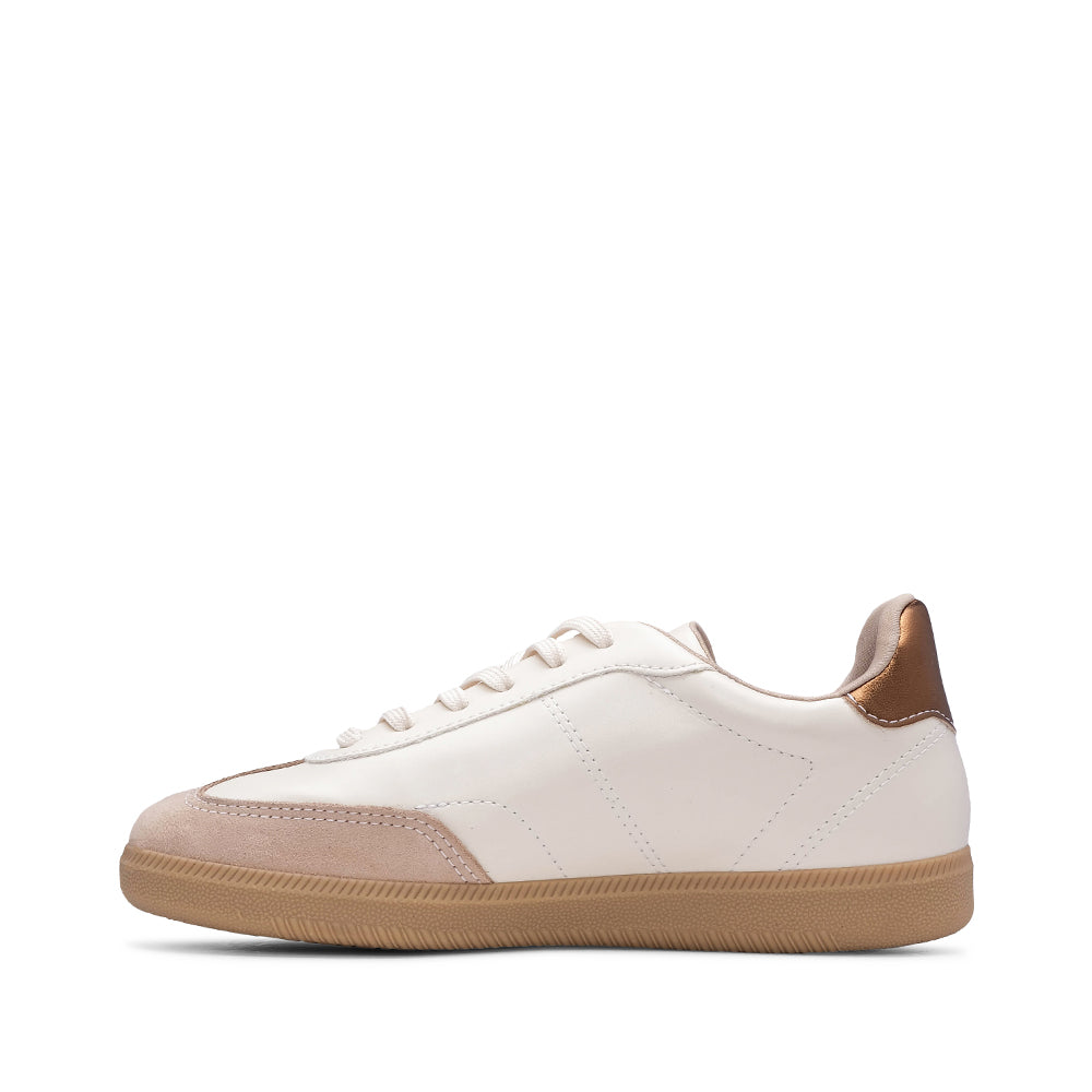 Sapatilha Casual Mulher Pele Sintética Bege E Bronze