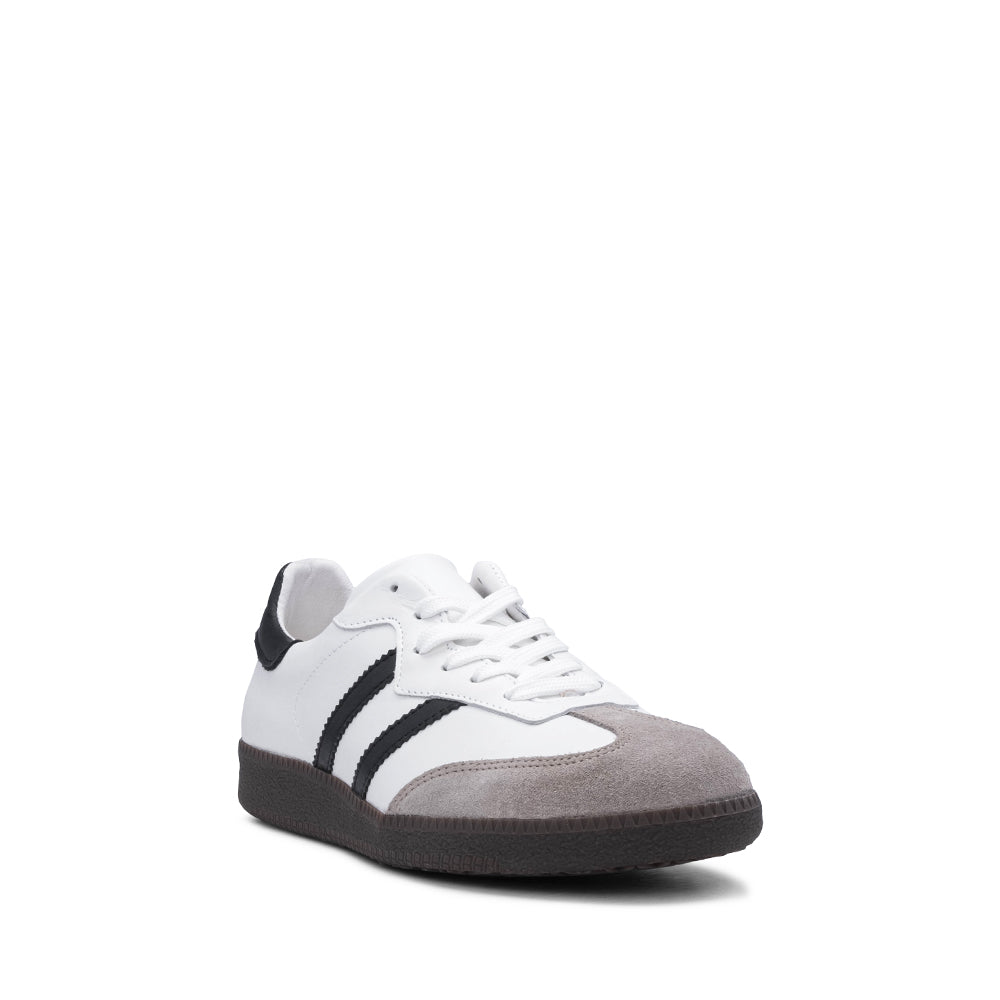 Sapatilha Casual Mulher Pele Branco E Preto